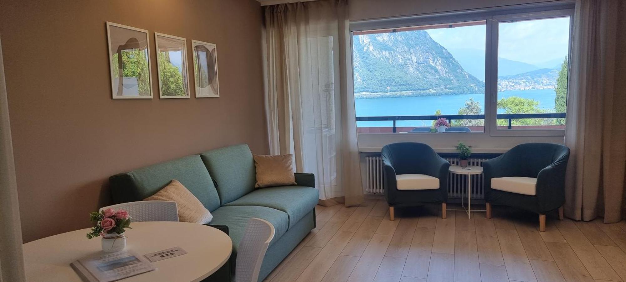 Bianca Apartment Bissone Bagian luar foto